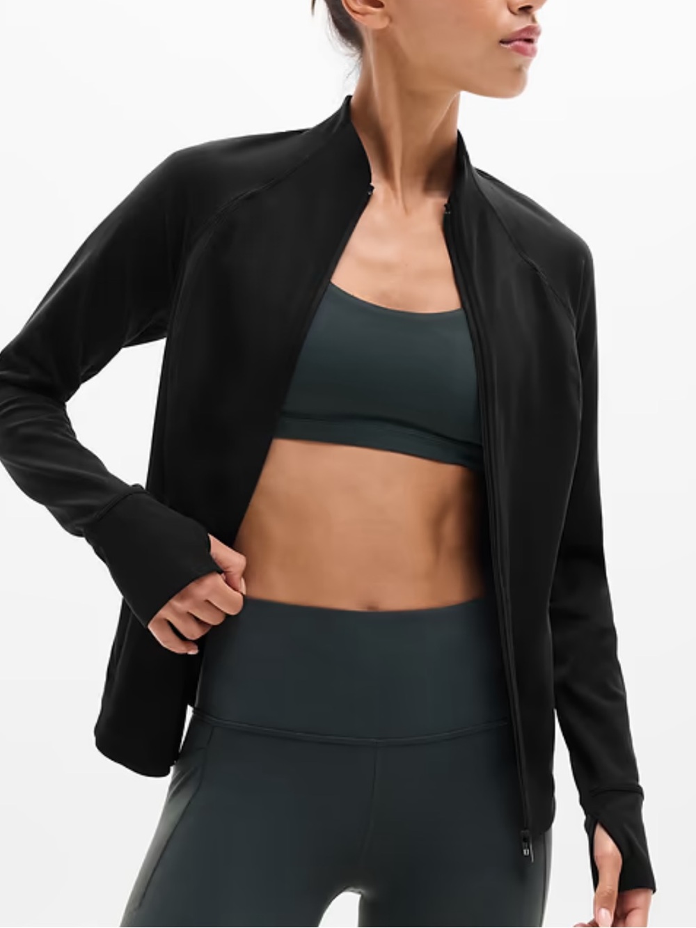 Athleta Salutation Women’s Black Full-Zip Jacket Size‎ Medium